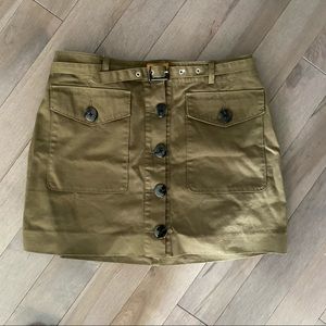 Rebecca Minkoff army green cargo skirt M